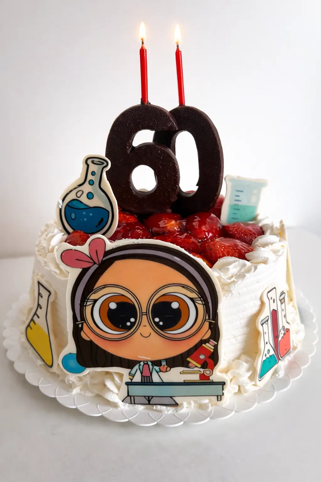 Tarta personalizada 60 cumpleaños cientifica